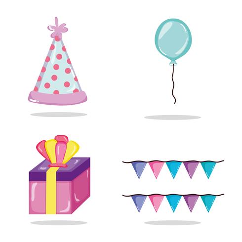 Conjunto de iconos de cumpleaños vector