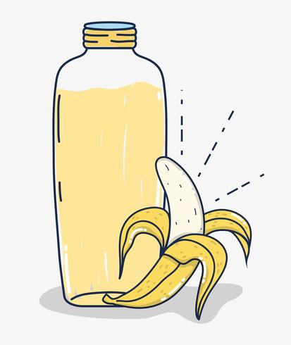 Banana fruit juice cartoon vector