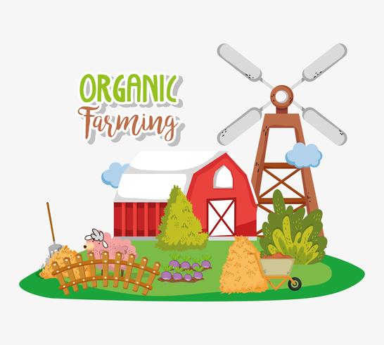 Organic farming cartoons vector