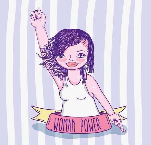Girl power cartoon vector
