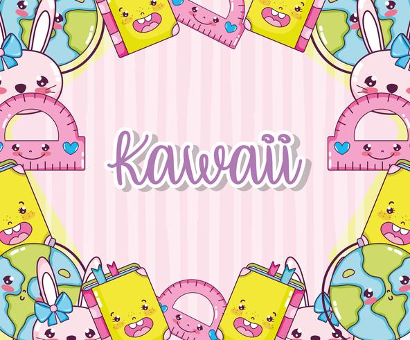 Kawaii cute cartoons vector