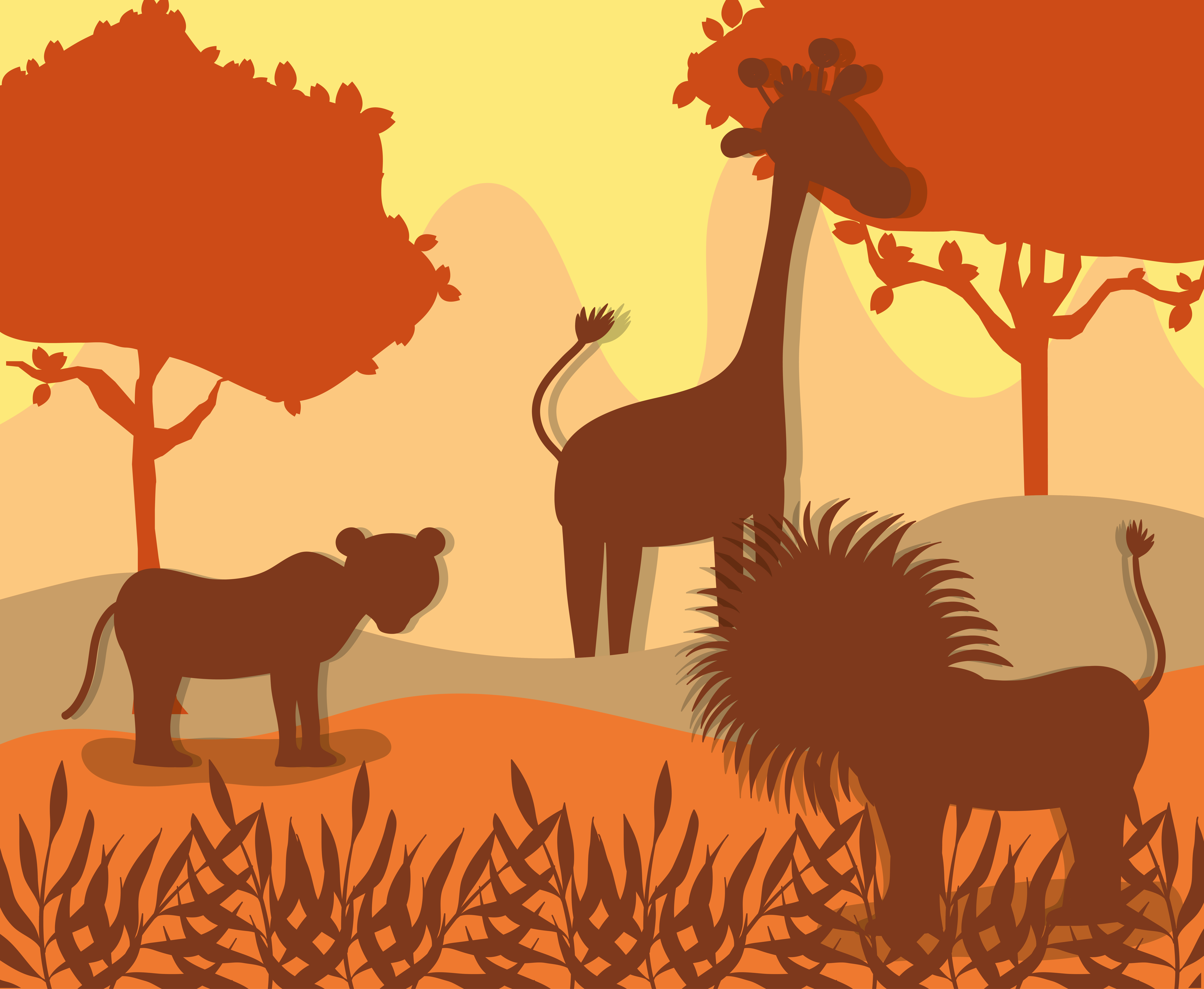 Download Cute wildlife animals 651674 Vector Art at Vecteezy