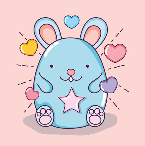 Cute hamster kawaii vector