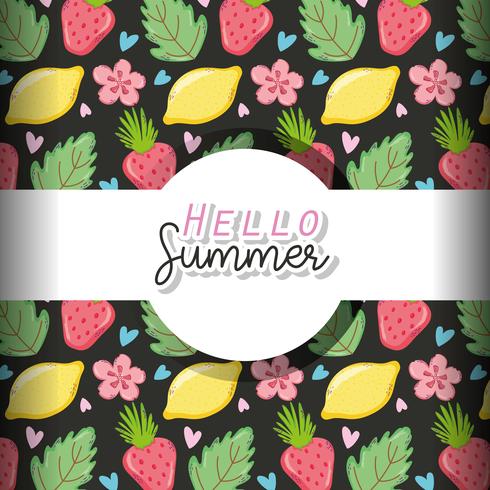 Hello summer background vector