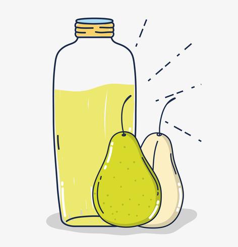 Pear fruit juice cartoon vector