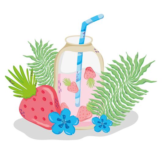 Dibujos animados de jugo de verano delicioso vector