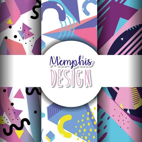 Memphis templates and backgrounds vector