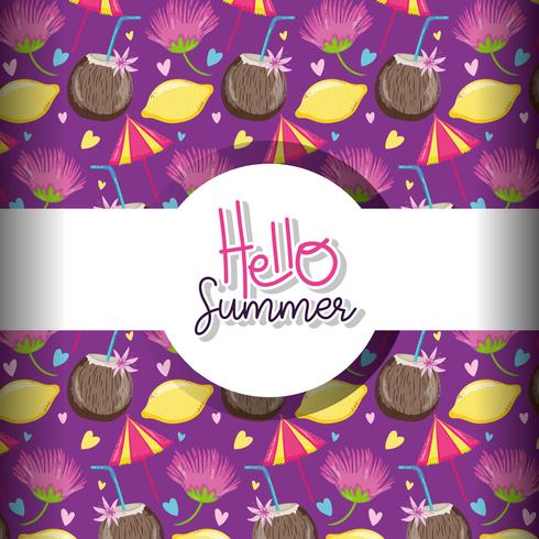 Hello summer background vector