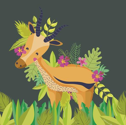 Dibujos animados lindos animales de la fauna vector