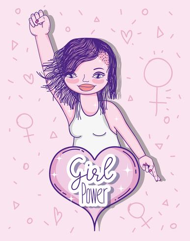 Girl power cartoon vector