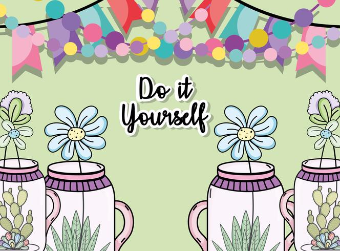 Do it youself cartoons concept vector