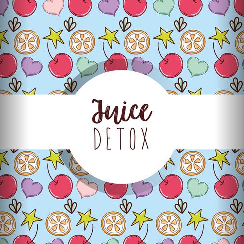 Juice detox background vector