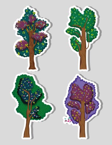 Conjunto de arboles forestales vector