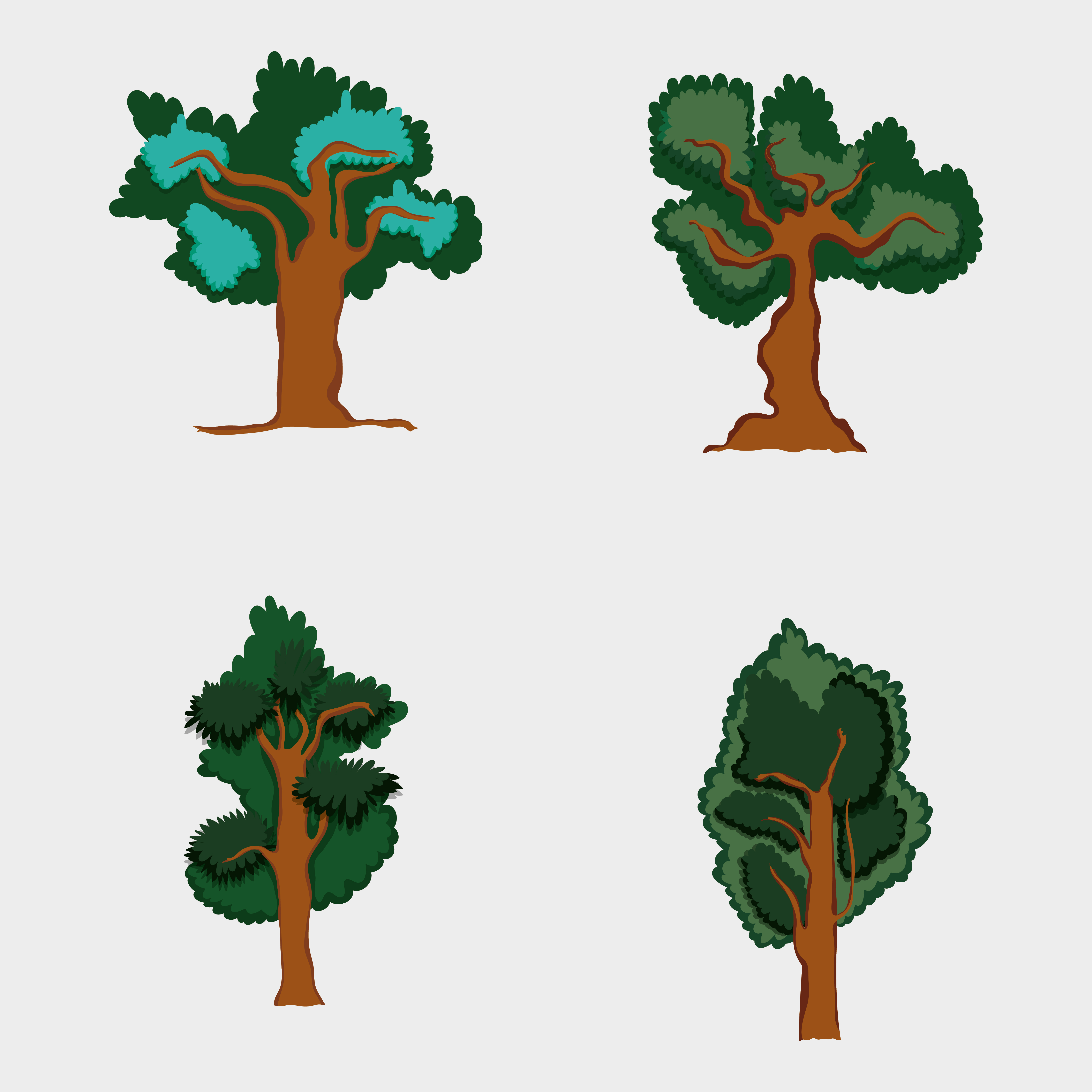 Set of forest trees 651857 Vector Art at Vecteezy