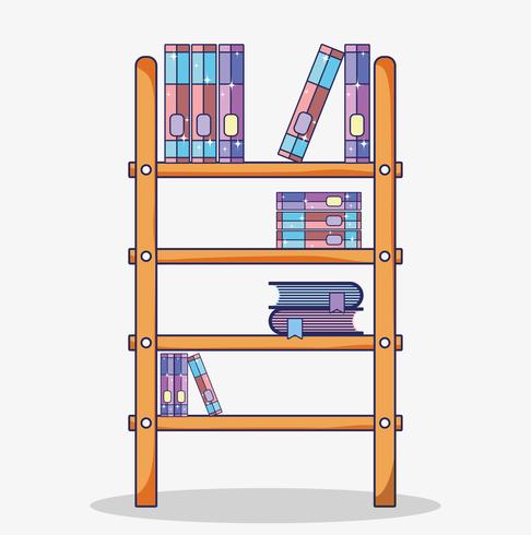 Wooden library cartoon vector