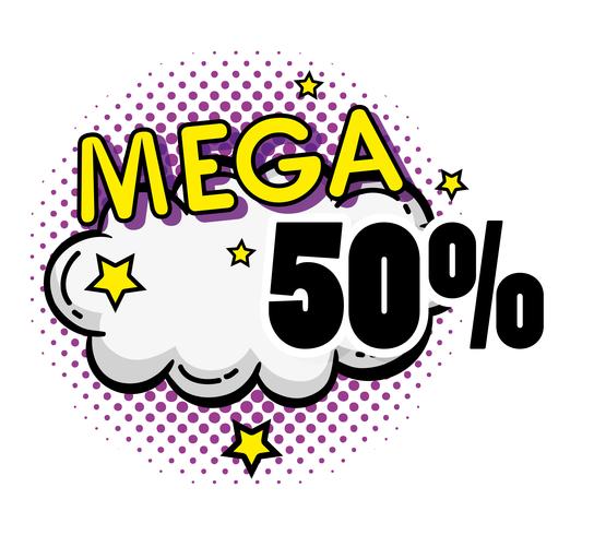 Mega sale pop art poster vector