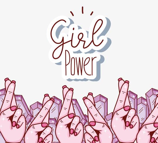 Girl power cartoon vector