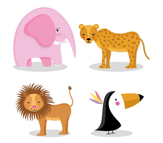 Animales lindos de la fauna vector