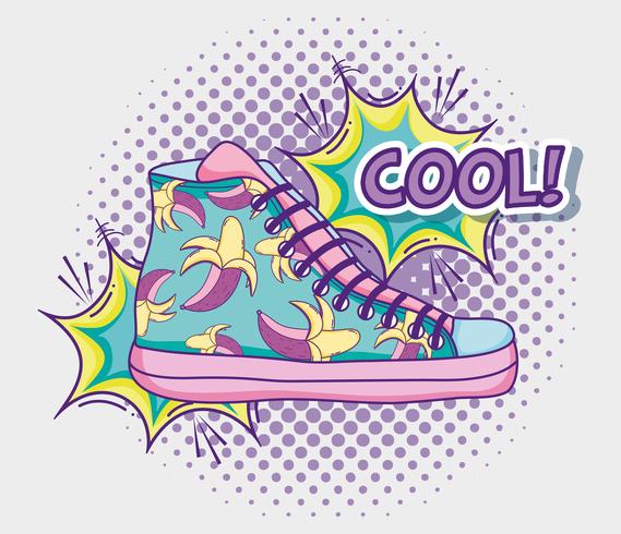 Cool shoe pop art vector