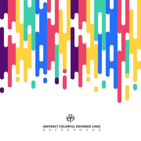 Abstract colorful Rounded Lines Halftone Transition. vector