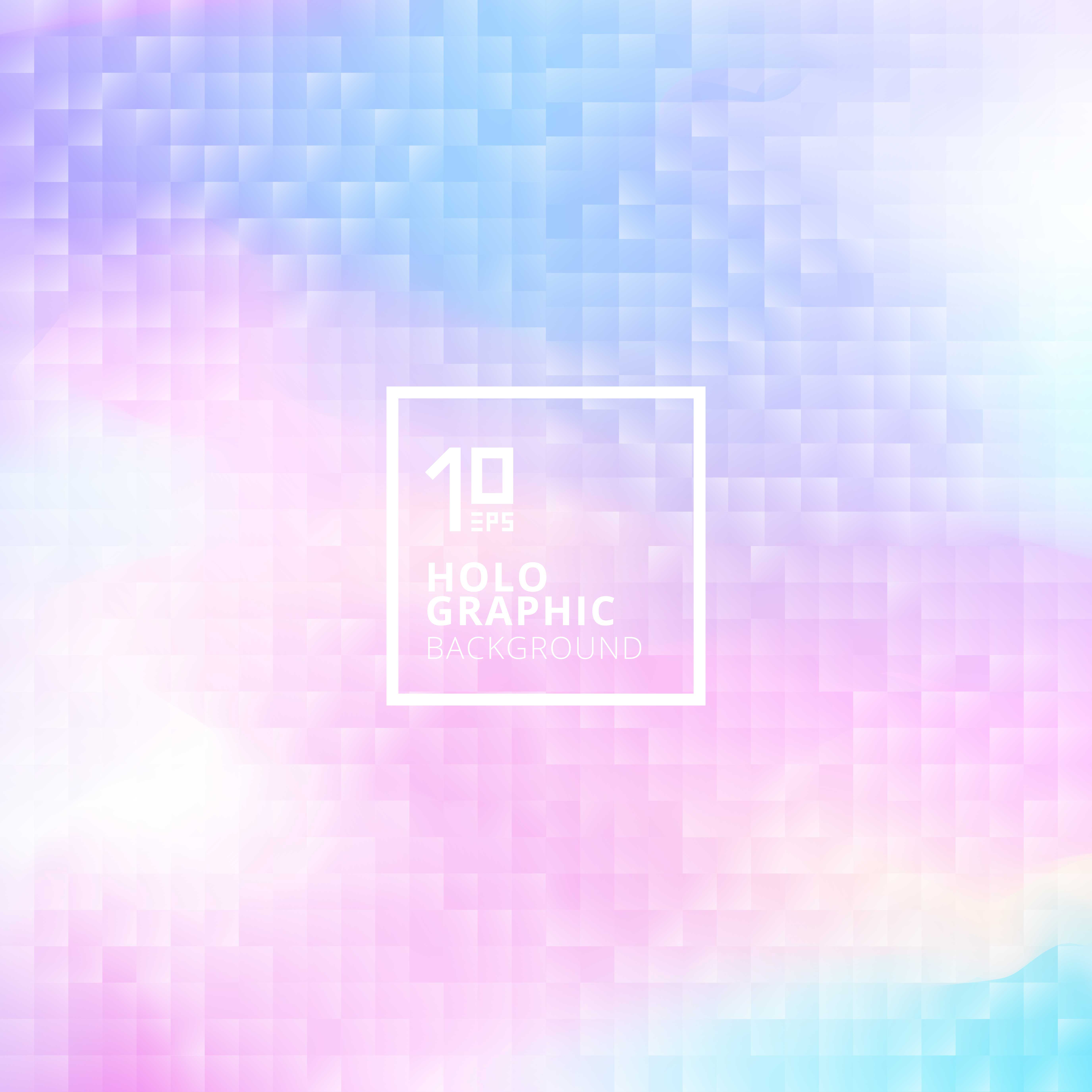 Holographic background with mosaic texture. Geometric squares pattern on hologram glith. 652039