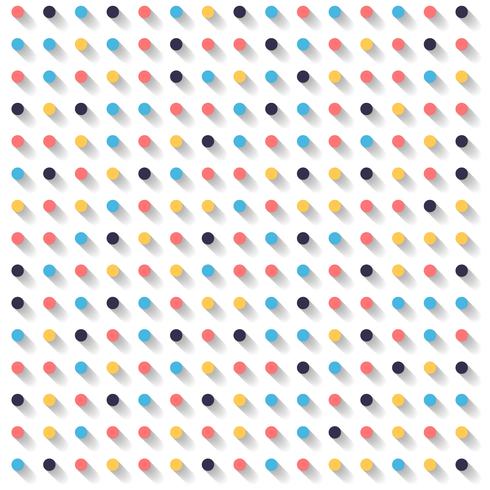 Abstract striped circles dots colorful and shadow on white background. vector