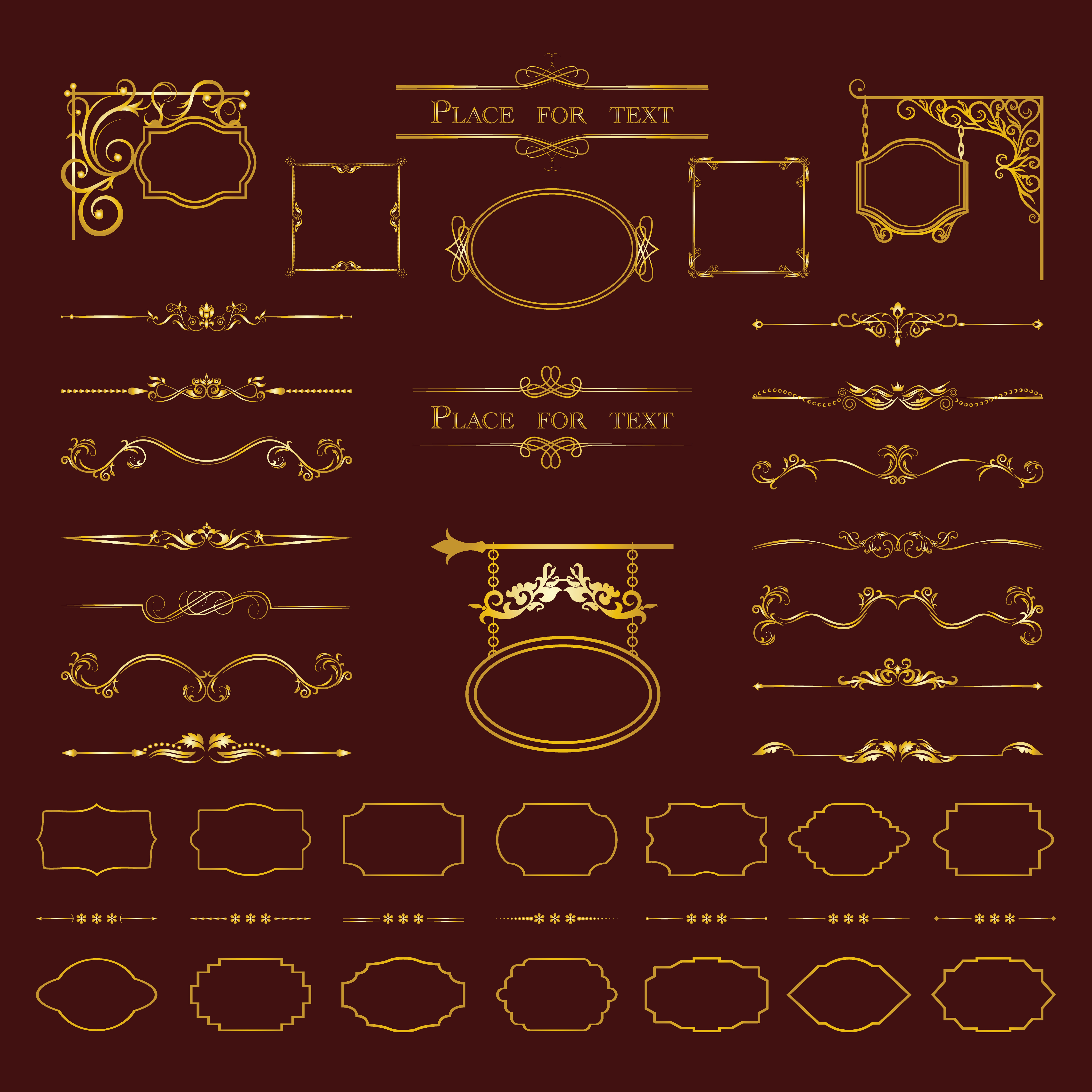 Download Calligraphic design elements. Dividers, frames of ...