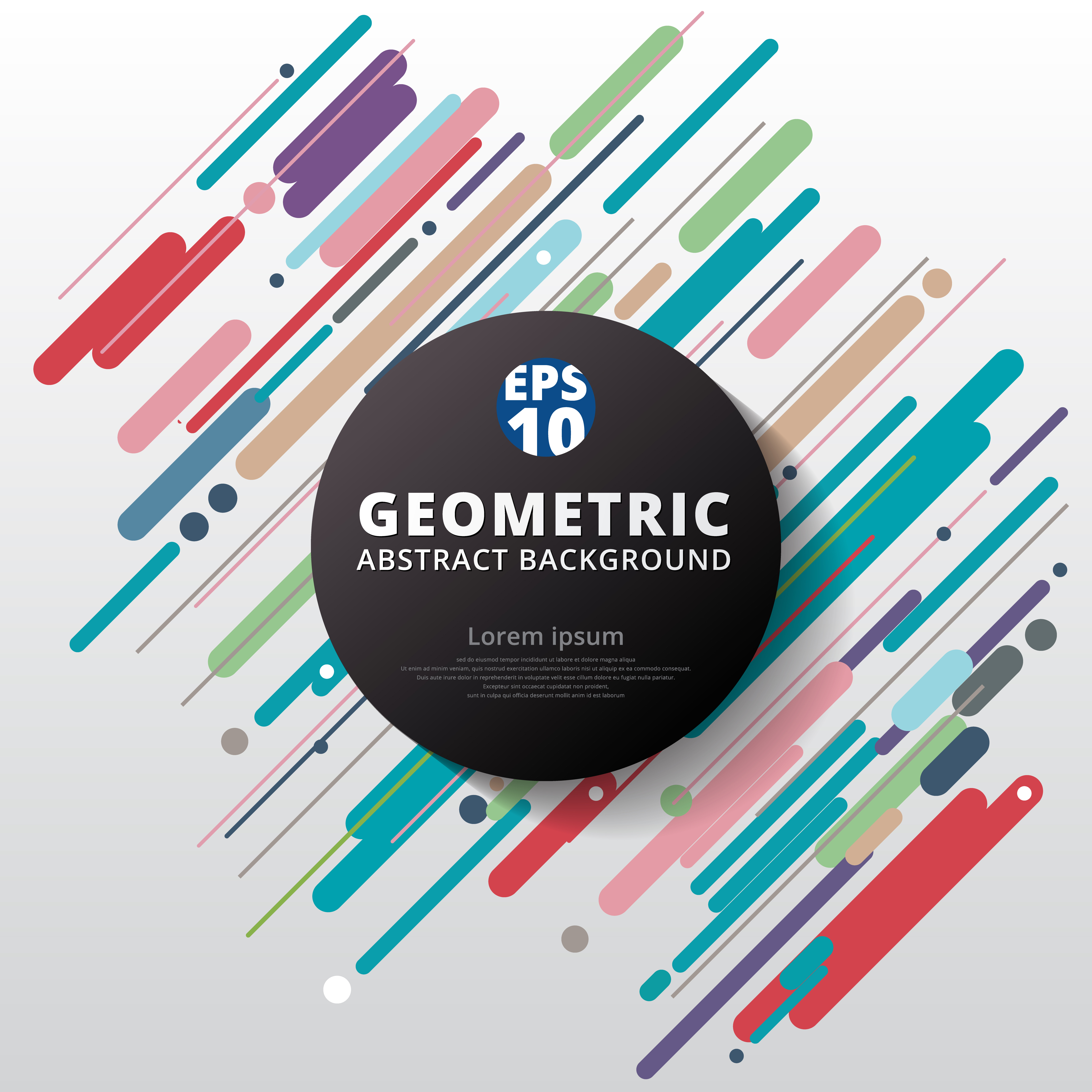 Abstract colorful color circle geometric pattern design and background