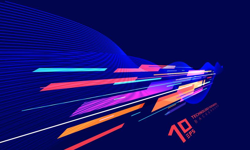 Abstract Perspective Technology Geometric And Twist Lines