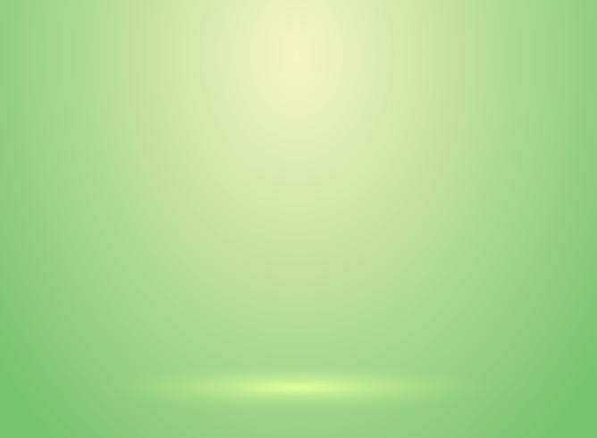 Studio room green lihjt background with lighting well use as Business backdrop vector