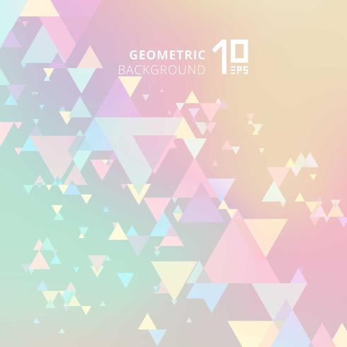 Abstract pastels color and creative modern geometric overlapping triangles on holographic background. vector