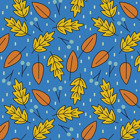 Seamless pattern with  autumn leaves vector