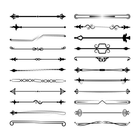 Collection of vector dividers. Can be used for design, letters, jewelry, gifts, notebooks