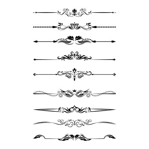 Calligraphic design elements. Dividers, frames of different shapes. Vector