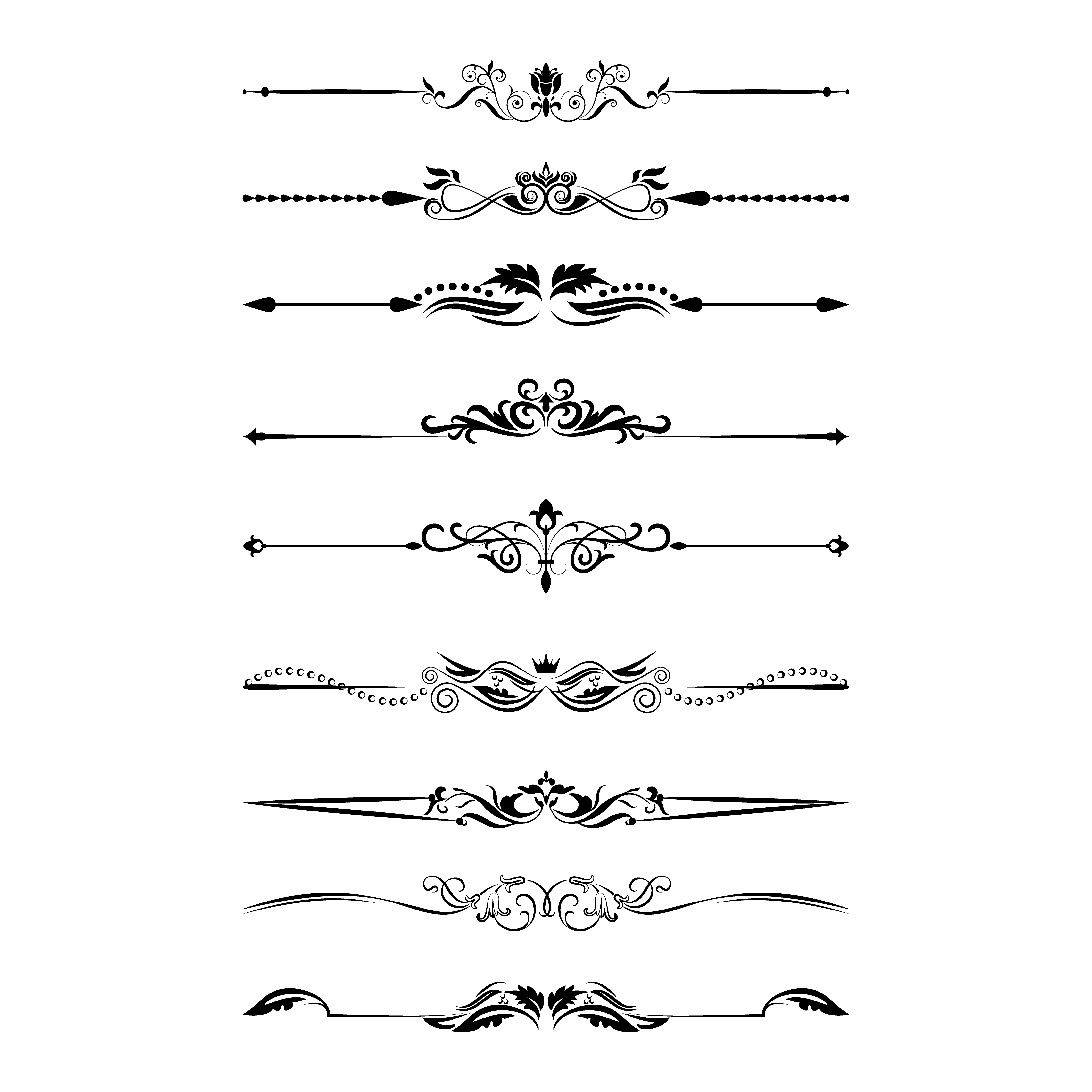 Download Calligraphic design elements. Dividers, frames of ...