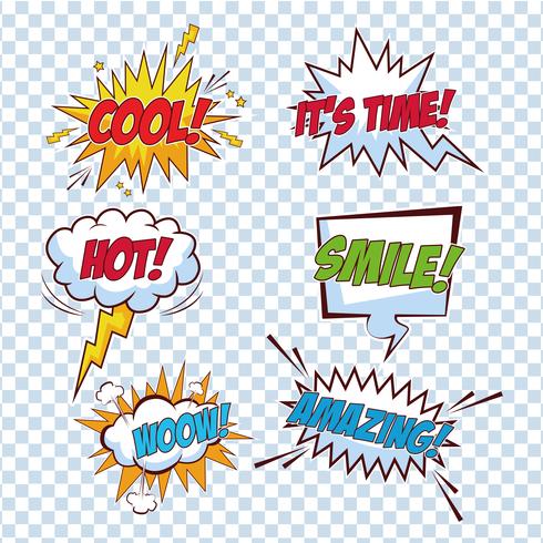 Pop art cartoon set vector