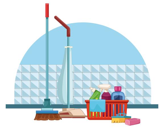 housekeeping cleaning cartoon vector