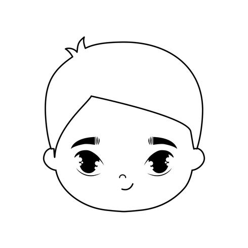 head of cute little boy avatar character vector