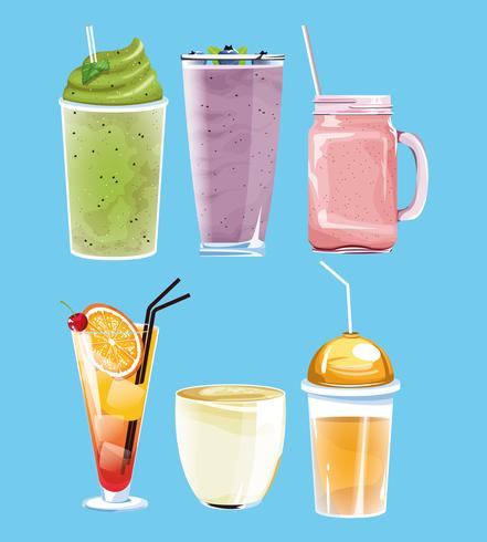 Summer tropical refreshment fruit juice vector