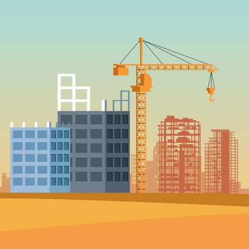 contruction site cartoon vector