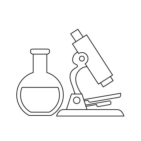 laboratorio de prueba de tubos con microscopio vector