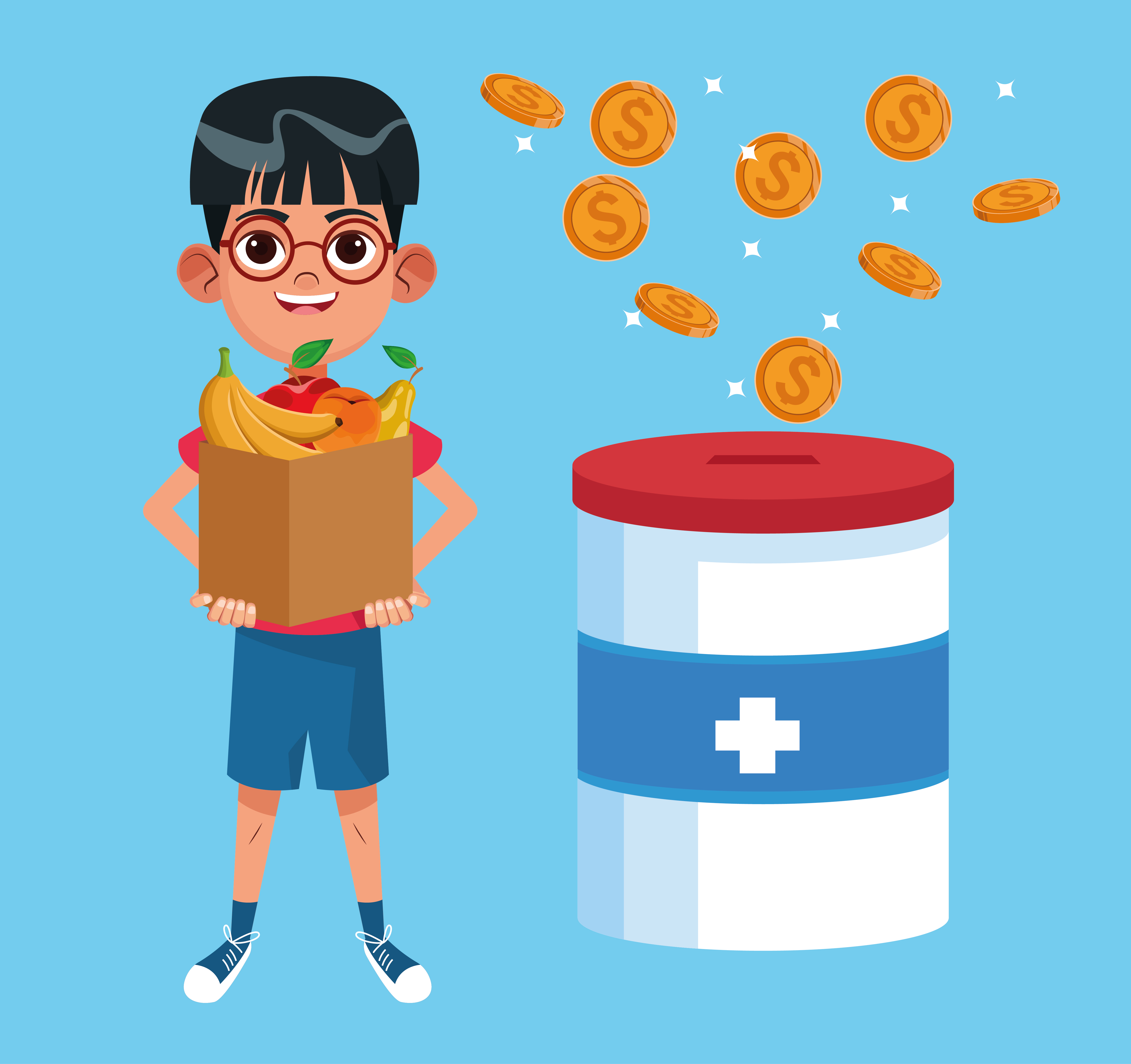 Kid donation charity cartoon 652190 Vector Art at Vecteezy
