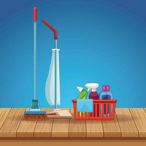 housekeeping cleaning cartoon vector