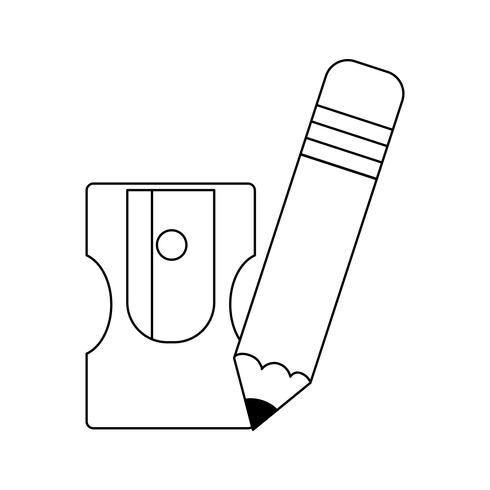 pencil school with sharpener supply vector