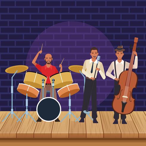 Banda de música de dibujos animados vector