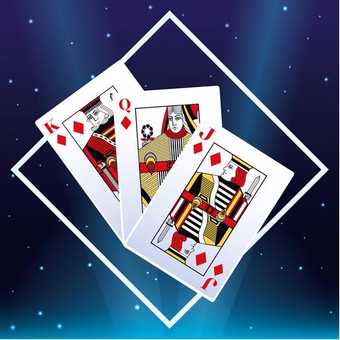 Emblema de tarjetas de casino vector