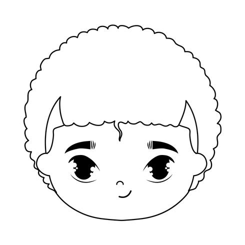 cabeza de personaje de avatar de niño pequeño lindo vector