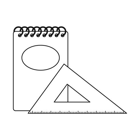 note book school with triangle rule vector