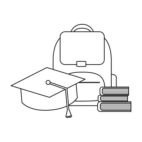 school bag with supplies school vector