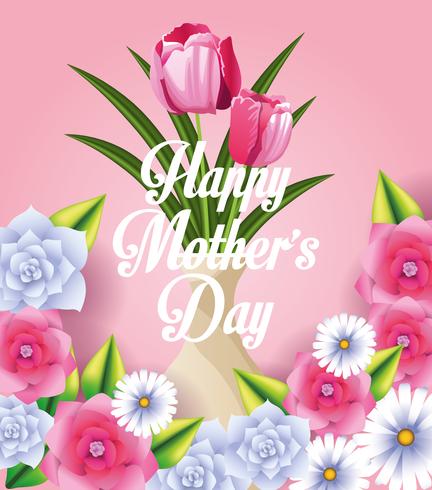 Happy mothers day card vector